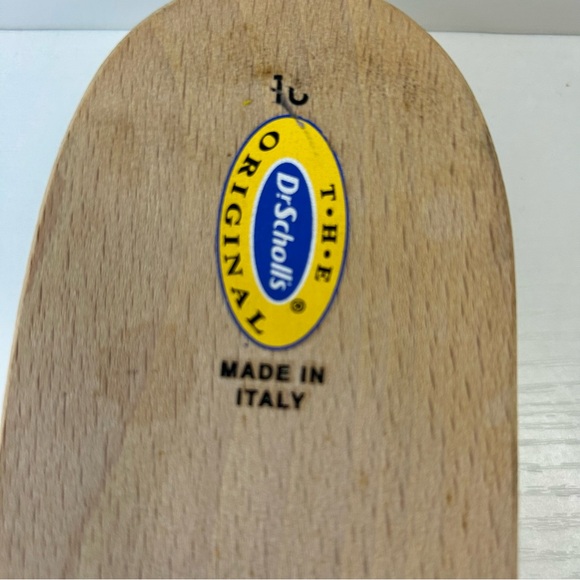 Dr Scholl’s Vintage Blue & White Hawaiian Hibiscus Silver Buckle Sandal Size 10 - Picture 9 of 14